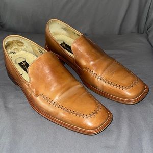 Stacy Adams Tan Dress Shoes Leather Slip On Loafers Size US 12M.